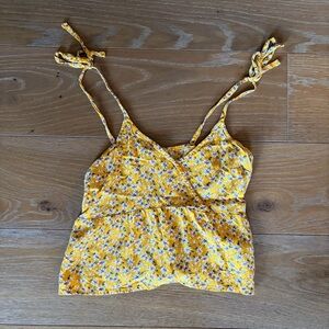 Yellow Floral Hollister Tank